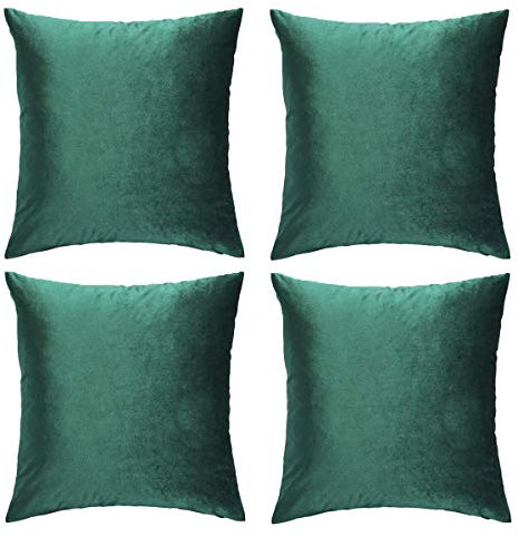 Kissenhülle Kissenbezug 50x50 cm Grün Samt Kissenbezüge 4er Pack Dekokissen für Sofa Wohnzimmer Schlafzimmer