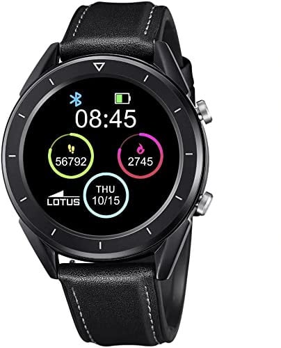 LOTUS Reloj Hombre 50009/1 Smartwatch Caja de Aleacion de Zinc Negro Correa de Piel Negro