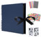 AIOR Scrapbook Fotoalbum zum Selbstgestalten, 80 Schwarze Seiten Fotoalben Scrapbook zum Einkleben Fotobuch, DIY Gästebuch Spiralalbum für Baby Valentinstag Geburtstag Geschenk (Blau)