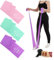 Legendwerk® 4-teiliges Fitnessband Set mit Türanker, Yoga Resistance Band, Widerstandband zum Muskelaufbau, Gymnastikband mit Fitness-Tasche und Trainingsguide (Set - pink. türkis. violett)