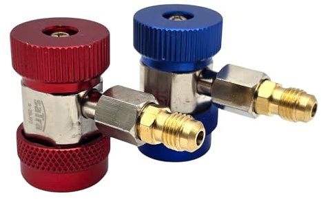 Lot de 2 adaptateurs Klima - Raccord rapide pour climatiseur R134A - Haute pression et basse pression