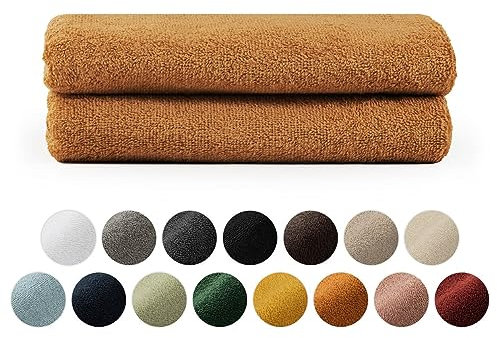 Blumtal Premium Frottier Handtücher Set 2 teilig 100% Baumwolle - Oeko-TEX zertifiziertes Towel 2X (50x100 cm) - Ultra saugstarkes Frottier Handtücher Set waschbar °60 - Towel - Handtuch Braun