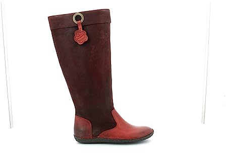 Kickers Hohigh, Stivali alla Moda Donna, Rosso, 38 EU
