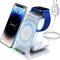 Kabellose Ladegerät 3 in 1 Wireless Charger QI induktive ladestation Kompatibel mit Apple Watch SE/6/5/4/3/2,Airpods Pro/2，iphone 13/12/11/Pro Max/Samsung und Qi Telefone-Weiß（Mit Adapter)