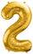 XXL Luftballon 2. Geburtstag Gold Folienballon 2 Geburtstag 100cm Metallic Hochwertig Ballon 2 Deko Kindergeburtstag Junge Mädchen