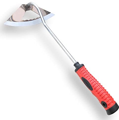 SHANFEEK Hoe Gardening Tools Hollow Hoe for Weeding 15-Inch Weed Removal Tool for Yard With Rubber Non-Slip Handle(Red)