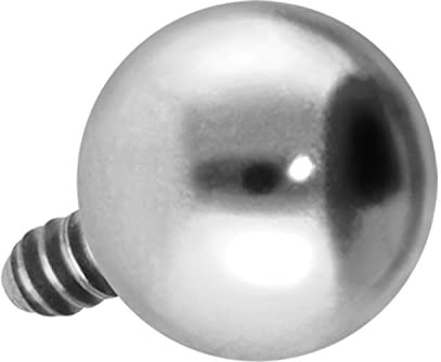 PIERCINGLINE Titan Schraubkugel mit Gewinde 0,9 mm KUGEL Piercing Aufsatz Ersatz Silberfarben 2 mm