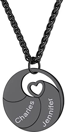 GoldChic Pendentif Personnalisé 2 Prenoms Collier Prénom Arbre de Vie Gravé Amiti Amazon Premium Chaine Spiga 55cm Acier Inoxydable Bijoux Cadeau Noël Fête des Mères Mariage Valentin