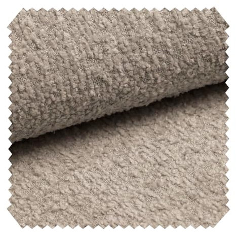 novely® ABEL - Flauschiger Bouclé-Polsterstoff - Recycelter Stoff - Schwer Entzündbarer Möbelstoff - UV-Beständige Meterware 1lfm Farbe: 02 Beige