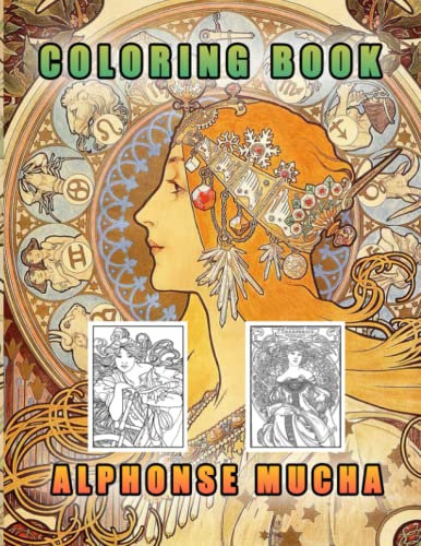 Alphonse Coloring Book: Premium Mucha Contains All Books For Adult And Kid Creativity & Relaxation