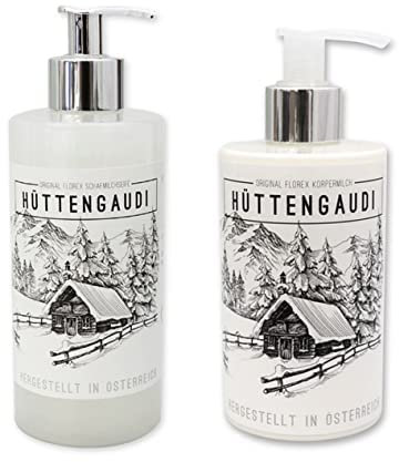 Schafsmilch Schneerose Flüssige Seife 400ml und Bodymilk 250 ml Hüttengaudi 2teiliges Set mit Spender