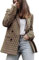 Xmiral Blazer à Carreaux à Manches Longues pour Femmes, Automne et Hiver Manteau Cire