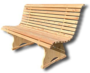 Gartenbank Holzbank Hausbank Lärchenholz 120cm breit Sitzbank für den Garten geschwungen