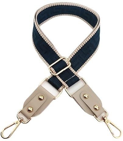 Taschengurt Stricken Muster Schulterriemen für Taschen,80-130cm Verstellbarer Schultergurt 3.8cm Breit Taschenriemen Damen Zubehör Tragegurt Taschenriemen für Taschen Handtaschen,Blau + Beige