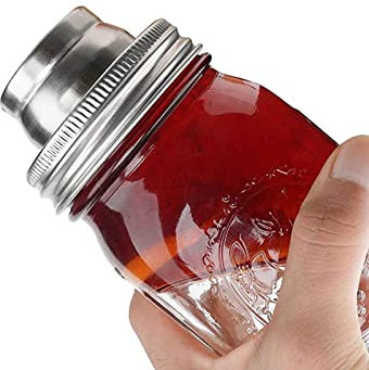 SHRIGM coctelera Mason Jar | coctelera Mason Jar con Sellos Silicona | La Parte Superior la coctelera se Adapta al Tarro enlatado Boca Regular 70 mm