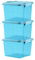 GONICVIN Boîtes de Rangement en Plastique avec Couvercles, 25L, Lot de 3, Empilables, Gain de Place pour Maison, Bureau, Garage