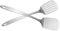 IMEEA Stainless Steel Spatulas Set 13.5-Inch Kitchen Spatula Set Slotted Turner Solid Turner Silver Fish Slice Cooking Spatulas for Fish Eggs Steak Pancakes