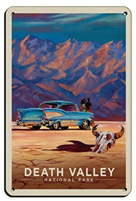 Oudrspo Vintage Travel Poster Death Valley Living It Up Retro Poster Metall Blechschild Retro Eisen Malerei für Bar Man Cave Cafe Familie Garage Poster Wanddekoration 20,3 x 30,5 cm