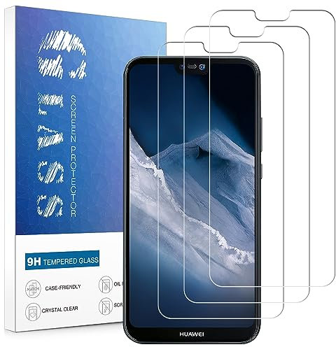 Beukei Panzer Schutz Glas für Huawei P20 Lite, 3 Stück Panzer Schutzfolie, HD Klare Glas Displayschutz, [9H Härte][Anti-Kratzen] Panzerfolie