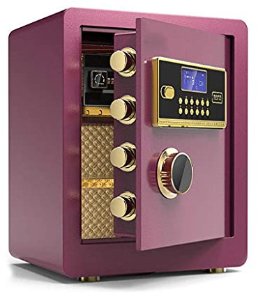 Safe Sicherheit, 3-lagige elektronische Schlüsselschloss 32 mm Schloss mit Passwort Dark Box 38 * 32 * 45 cm Safe, rosa rot