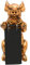 Deko-Figur als Schwein in Gold, mit Tafel zum Beschriften, aus Polyresin, Größe: L/B/H ca. 11 x 11,5 x 22 cm