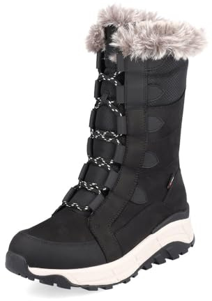 Rieker Evolution Damen Schnürstiefeletten W0070, Frauen Stiefeletten, lose Einlage, wasserabweisend, riekerTEX,Booties,schwarz (00),40 EU / 6.5 UK