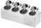 Uxcell Stainless Steel Utensil Holder, Cylinder Flatware Silverware Cutlery Holder with 3 Compartments, Caddy Drying Rack Countertop Silverware Organizer for Buffets (4 Holes)