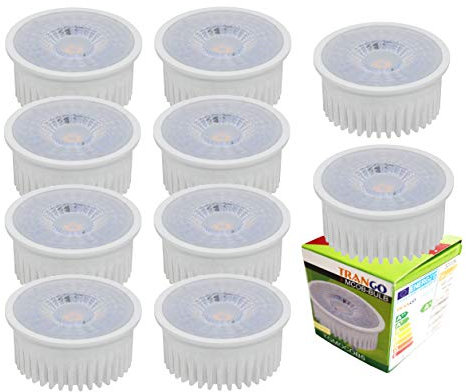 Trango 10er Set MOCWSD*10 Ultra flach 5 Watt 3-Stufen dimmbar LED Modul 6000K Tageslichtweiß (kaltweiss) zum Austauschen GU10 & MR16 Leuchtmittel Einbauleuchten Deckenstrahler Einbaustrahler