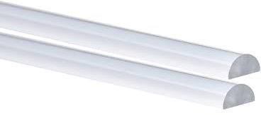 Koobon Acrylhalbrundstab als schwallschutz (2 Stück)100cm transparente, Höhe 10mm Spritzschutzdichtung für Dusche, (ohne Klebeband) Halbrundprofil Schwallschutzprofil Badewannen Wasserabweisprofil