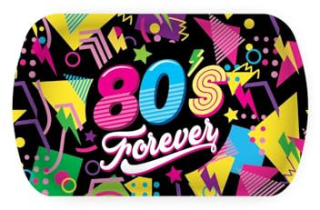 FIESTAS GUIRCA Bandeja grande de plástico rígido rectángulo 24 x 39 cm, años 80's Forever