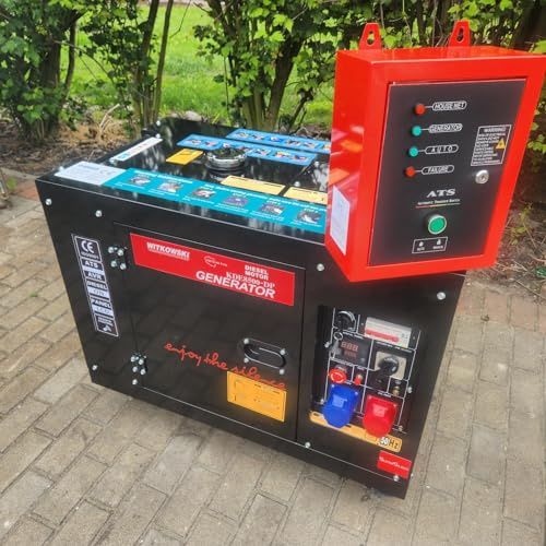 WITKOWSKI Generatore diesel KDE8500DP 8,5 kVA, generatore di corrente di emergenza 230 V/400 V con regolatore di tensione (AVR), avviamento elettrico, connettore ATS, telecomando, avvolgimento in rame