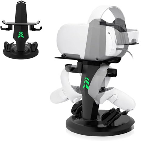 XBERSTAR Support de réalité virtuelle, station de chargement pour casque VR Oculus Quest 2/Quest 3 VR (noir)