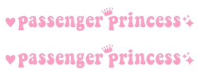 Ohleats 2 Stück Passagierprinzessin-Aufkleber, lustiger Auto-Rückspiegel, Fenster, Stoßstange, Dekoration, niedlicher Auto-Spiegel-Vinyl-Buchstaben-Aufkleber für Frauen und Mädchen, Autozubehör (Rosa,