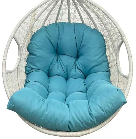 Yahbrra Swing Chair Soft Cushion Pad for Indoor Outdoor Patio Hanging Egg Basket Recliner Furniture (Blau)