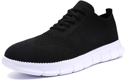 GHFKKB Turnschuhe Herren Atmungsaktive Sportschuhe Sommer Schuhe Laufschuhe Leichte Sneakers für Jogging Tennis Fitnessstudio Bequeme Hallenschuhe Freizeit Schnürhalbschuhe Schwarz 46