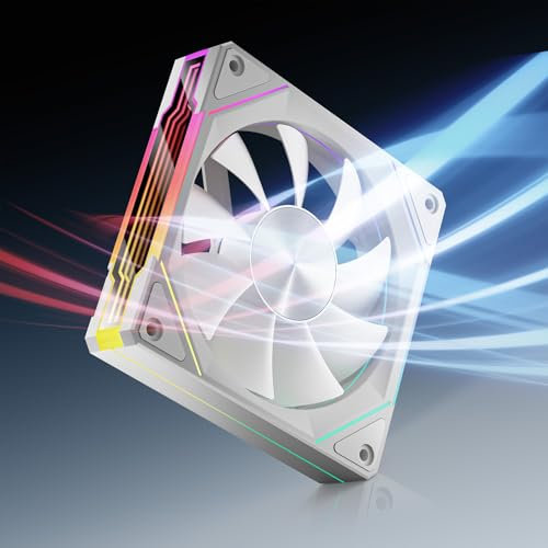 AsiaHorse Ventilador ARGB para PC 120MM [Infinity Mirror] [HDB] Ventilador RGB de 1800RPM 5V 3 pines ARGB 12V 4pines PWM vida útil de 50000 horas AMICIPro Blanco