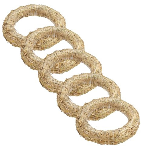 Strohkranz Ø 25 x 5 cm, 5 Stück - Strohring, Strohrömer, für Herbst-, Oster- oder Adventskränze, Türkränze und Tischkränze