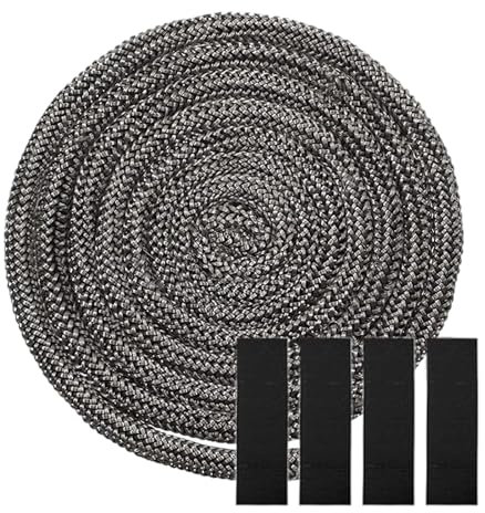 ALI2 Joint Insert Cheminée 8mmx2.5m,Joint Plat Pour Insert,Joint Pour Insert Cheminee,Joint Pour Poele a Bois Pour Cheminée,Porte de Four,Joint Vitre Poele a Bois,Noir (8mmx2.5m)