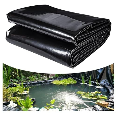 YXLYFDLY Teichfolie für den Außenbereich, große Reservoirfolie, 45 mm, HDPE-Fischteichfolie, Kleber, für Gartenbrunnen, Teich, Wasserfall (6 x 60 m)