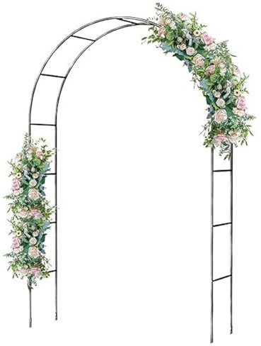 Rosenbogen Gartenbogen, Stabil Gartenbogen Aus Edelstahl, Stabil Metall Torbogen für Verschiedene Kletterpflanzen Und Rosen Romantischer Rankenbogen, Wetterfest Pflanzen Rankhilfe(2.6x2.4m)