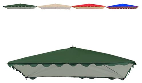 Auvent rectangulaire de rechange pour parasol 420D - Protection UV - Vert - 2,5 x 2 m - Pour 3 x 2,5 m, 3 x 3 m, 3,5 x 2 m