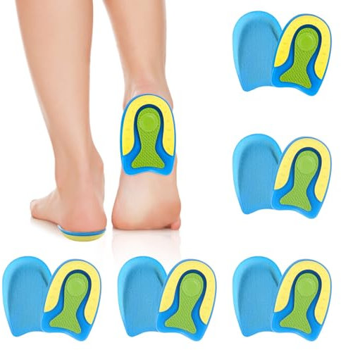 Toaren 5 Paires Talonnette Gel Silicone,Talonnette Tendon d'achille,Grandissante Orthopédique Taille S,Talonnette Epine Calcaneenne Gel Protege Talon Silicone pour Soulager les Fasciite Plantaire