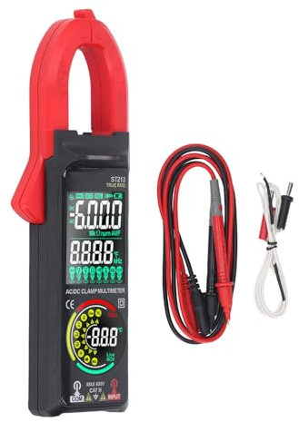 Pince Ampèremétrique Automobile, Multimètre Numérique à Double écran NCV AC DC, Testeur de Tension avec Lampe de Poche, Mesure Non Tactile pour Divers Fils