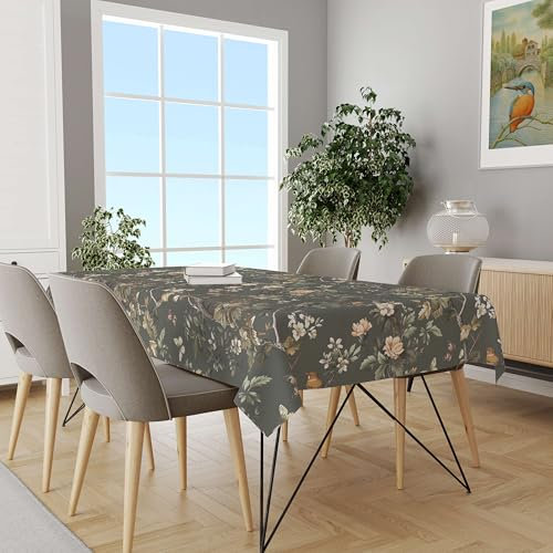 Giuri Tessuti - MOLLY SIGN: Proteggi Tavolo di Design - Mollettone Gommato Antiscivolo che Valorizza la Tua Tavola (135x140 CM, AUTUMN GARDEN)