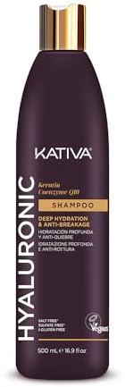 Kativa Luxe | Shampoo | Hyaluronsäure | Keratin | Coenzym Q10 | Stärkt und spendet Feuchtigkeit | Vegane Formel | recycelte Verpackung | Täglicher Gebrauch | 500 ml