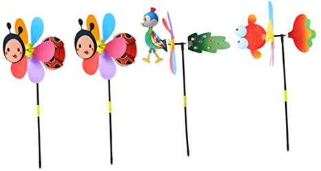 BESTonZON 4 Stück Cartoon Windräder Windräder Garten Dekoration Tiermotiven Für Party Und Hochzeit