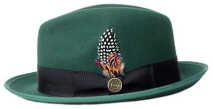 rockible Fedora-Hut, Trilby-Hut für Hochzeit, /formelle Party, Kostüm-Accessoire, GrÜn