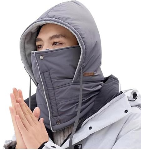 Kapuzenschal Fleece Schal Herren Winter Warme Unisex Wintermütze Strickmütze Weiche Wollmütze Mit Bündchen Und Dickem Warmem Futter Geschenk Für Freundin Männer Frauen
