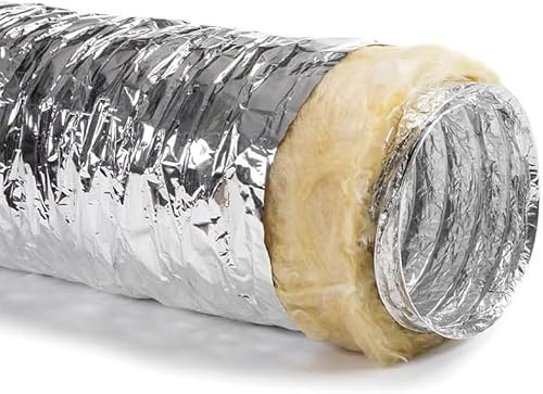 Tubo flexible aislado para Aire Acondicionado y climatización 10 Metros y 305mm Diámetro, aluminio, poliéster y fibra de vidrio para HVAC