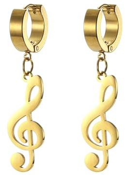 Musik Note Hoop Ohrringe Violinschlüssel Dangle Drop Ohrringe Musikalische Themen Schmuck Anerkennung Geschenke für Musikliebhaber Lehrer